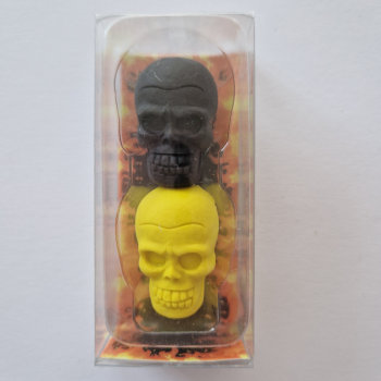 Radierer - Skull 2er Set - schwarz + gelb