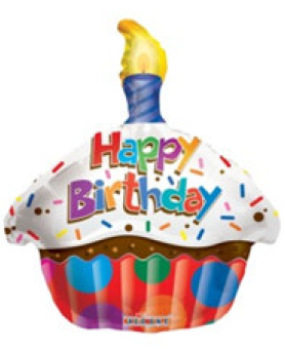 Happy Birthday Cupcake - Folienballon 45 cm ungefüllt