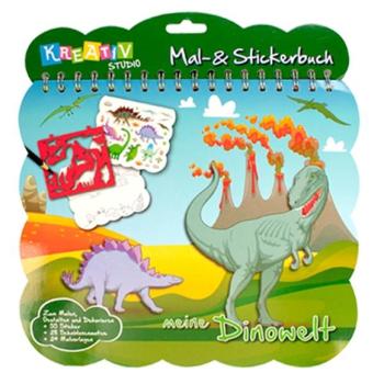 Kreativ Spass - Mal- und Stickerbuch - meine Dinowelt
