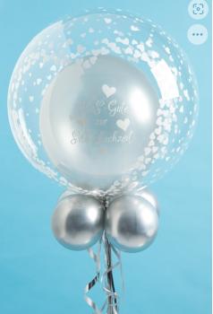 Crystal Globe - Lovely Hearts - transparent pre-stretched - kugelrund 61 cm ungefüllt