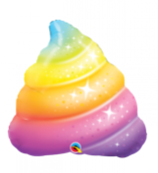 Rainbow Poop Sparkles - Folien Ballonfigur 76 cm ungefüll