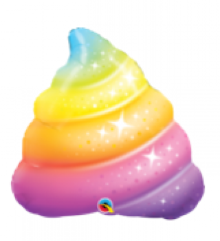 Rainbow Poop Sparkles - Folien Ballonfigur 76 cm - ungefüllt