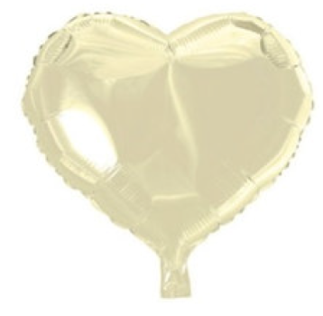 Herz - creme - Folienballon 45 cm ungefüllt