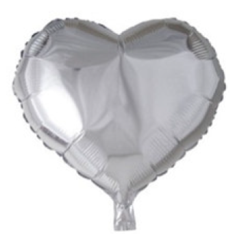 Herz - silber - Folienballon 45 cm ungefüllt