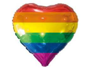 Herz - regenbogen - Folienballon 45 cm ungefüllt