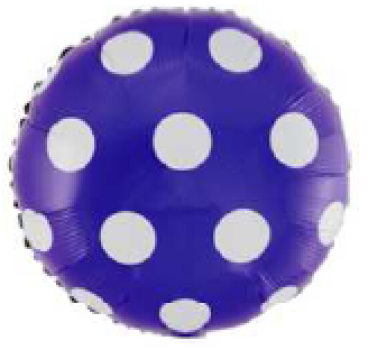 Dots - Punkte weiss - lila - Folienballon 45 cm ungefüllt