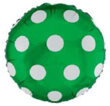 Dots - Punkte weiss - grün - Folienballon 45 cm ungefüllt