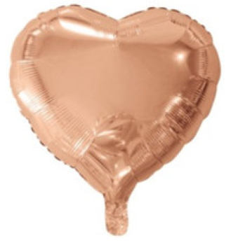 Herz - rose gold - Folienballon 45 cm ungefüllt