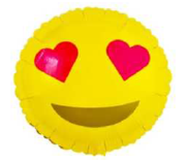 Emoji Herzaugen - Folienballon 45 cm ungefüllt