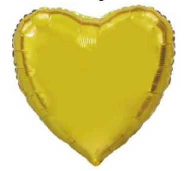 Jumbo Herz - gold - Folienballon 92 cm ungefüllt