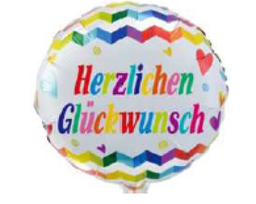 Herzlichen Glückwunsch - Folienballon 45 cm ungefüllt