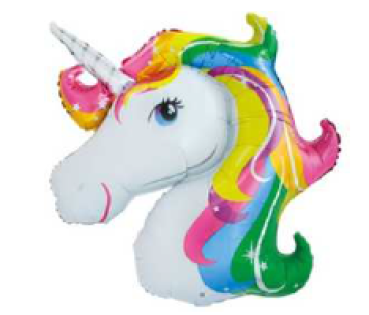 Einhorn - Folien Ballonfigur 126 cm - ungefüllt