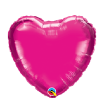 Herz Folien - magenta - Folienballon 18 cm luftgefüllt