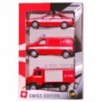 Cararama Swiss Edition Feuerwehrset 3-teilig