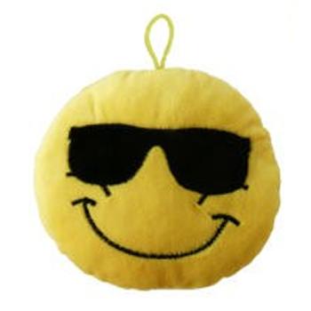 Schlüsselanhänger Smile Emojies Ø8cm gelb Plüsch - Brille