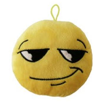 Schlüsselanhänger Smile Emojies Ø8cm gelb Plüsch - 2 Augen offen