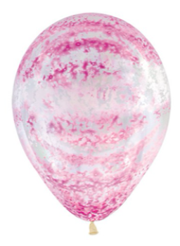 Ballon 30 cm - Graffiti Pink - Crystal Clear - 390 - 1 Beutel - 5 Stück