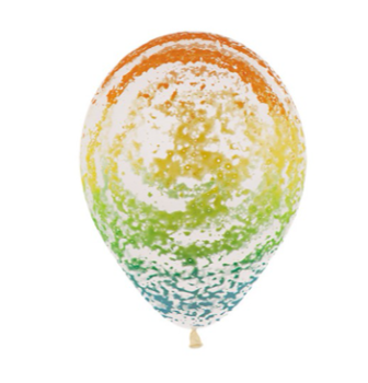 Ballon 30 cm - Graffiti Rainbow - Crystal Clear - 390 - 1 Beutel - 6 Stück