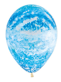 Ballon 30 cm - Graffiti Blue - Crystal Clear - 390 - 1 Beutel - 5 Stück