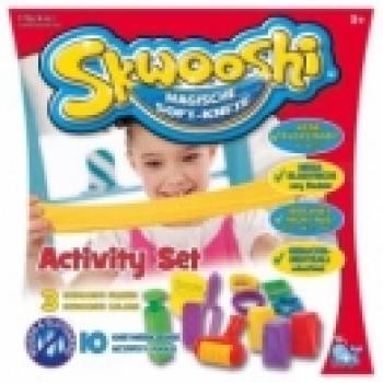 Skwooshi magische Soft-Knete - Activity Set mit 10-teiligem Zubehör, 170 g Knete in 3 Farben