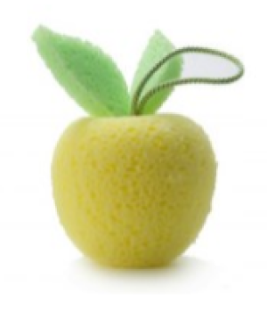 Schwamm 17 cm - Apfel gelb