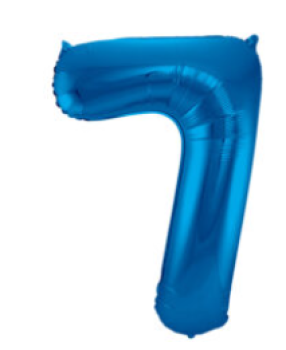 Folienballon 86 cm ungefüllt  - Zahl 7 - blau