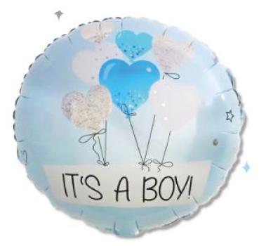 IT'S A BOY! - blau - Folienballon 45 cm ungefüllt