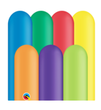 Ø 15 cm / 116cm Modellierballon extra-dick - Karneval-Mischung - 1 Beutel - 5 Stück