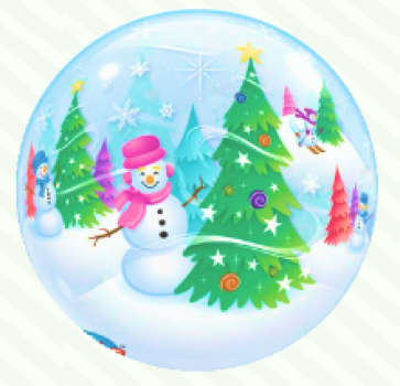 Bubble transparent - Schneemänner und Weihnachtsbäume