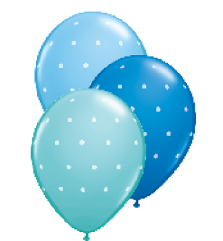 Polka Small Dots - blau - Ballon 30 cm - 1 Beutel - 5 Stück
