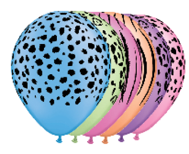 Safari Neon - bunt - Ballon 30 cm - 1 Beutel - 6 Stück