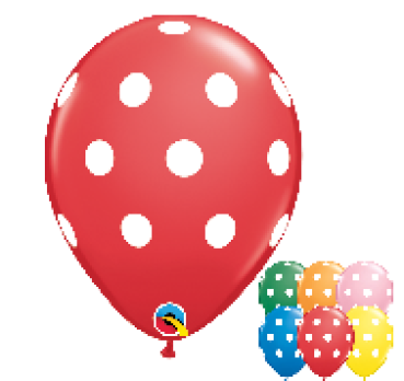 Punkte gross (Big Polka Dots) - bunt - Ballon 30 cm - 1 Beutel - 5 Stück