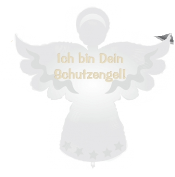 Ich bin Dein Schutzengel ! weiss - Folien Ballonfigur 75 cm ungefüllt