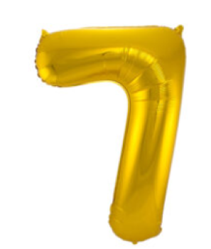 Folienballon 86 cm ungefüllt  - Zahl 7 - gold