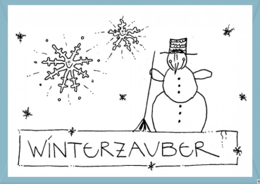 herzig karte A7 - hc33 - winterzauber - mit couvert hellblai