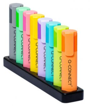 Textmarker Schreibtischset mit 8 Pastell