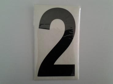 Klebe Zahl "2" für Verkehrstafel 14cm schwarz