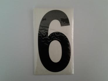 Klebe Zahl "6" für Verkehrstafel 14cm schwarz