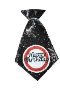 mini Krawatte 20 cm - Happy Birthday - schwarz