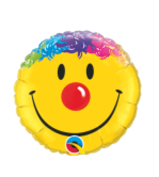 Smile mit bunten Haaren - Folienballon 18 cm luftgefüllt
