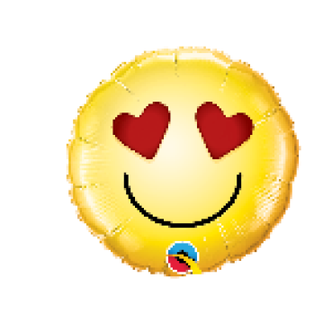 Love-Emoji - Folienballon 18 cm luftgefüllt