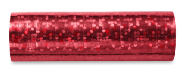 Luftschlange 3.8 m - Hologramm Glitzer - metallic rot