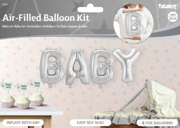 Folien - Ballonset - BABY - silber