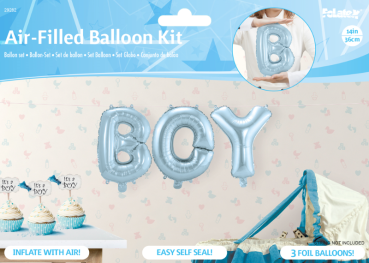 Folien - Ballonset - BOY - hellblau
