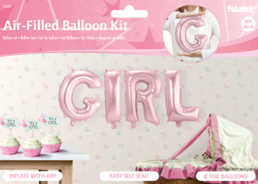 Folien - Ballonset - GIRL - rosa