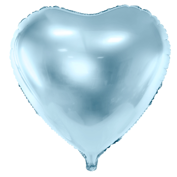 Herz - hellblau - Folienballon 45 cm ungefüllt