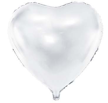 Herz - weiss - Folienballon 45 cm ungefüllt