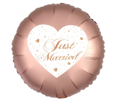 Just Married - roségold - Folienballon 45 cm ungefüllt