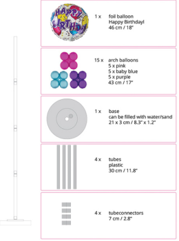 Ballonsäule Geburtstag - für Luftfüllung