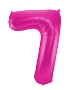 Folienballon 86 cm ungefüllt  - Zahl 7 - pink